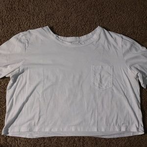 white crop top with pocket